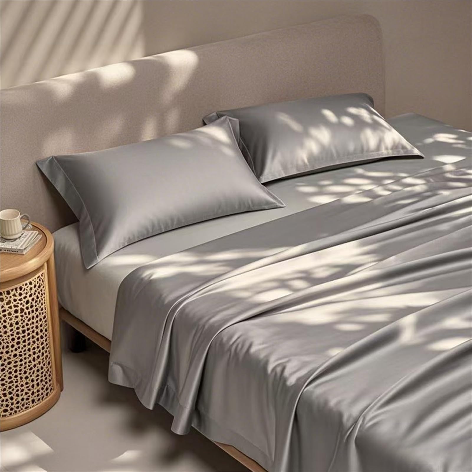 Sábana Plana de Satén Sábana Encimera Cama de 90 a 200cm de Tencel de Lujo de Seda Refrescante Extra Suaves(Camel,180x230cm)