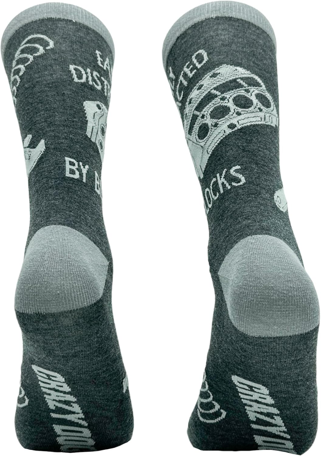 Funny Car Guy Crew Socks for Men – Easily Distracted by Blocks Print – Auto Mechanic & Engine Lover Gift – Cozy Cotton Garage Workwear – Novelty Automotive Socks for Racing & Repair Enthusiasts - Image 6