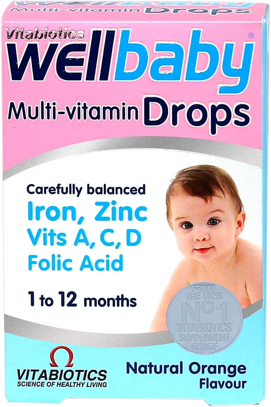 Wellbaby Multi-Vitamin Drops 30ml | 4 - 12 Months| Ideal for Babies| with 14 Vitamins & Minerals, plus plus Swiss Alpine Malt, Iron, Zinc and Folic Acid | Immune System - Growth & Development of Bone