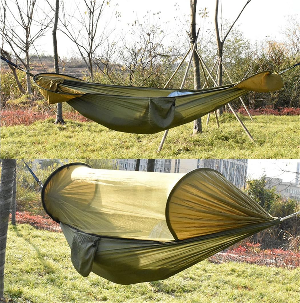 Hamac de camping ultra léger avec moustiquaire, 280 x 140 cm, respirant, en nylon, sac de couchage, tente de lancer, sac à dos, voyage, aventure, hammock grande capacité