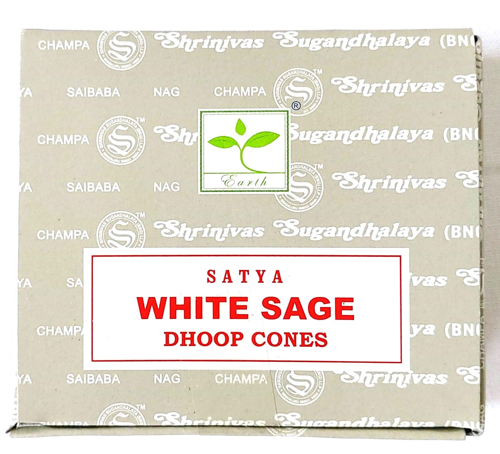 Burlas Brown Satya Nag Champa Incense Cones, White Sage Scent, One Pack Of 12 Cones (1, White Sage)