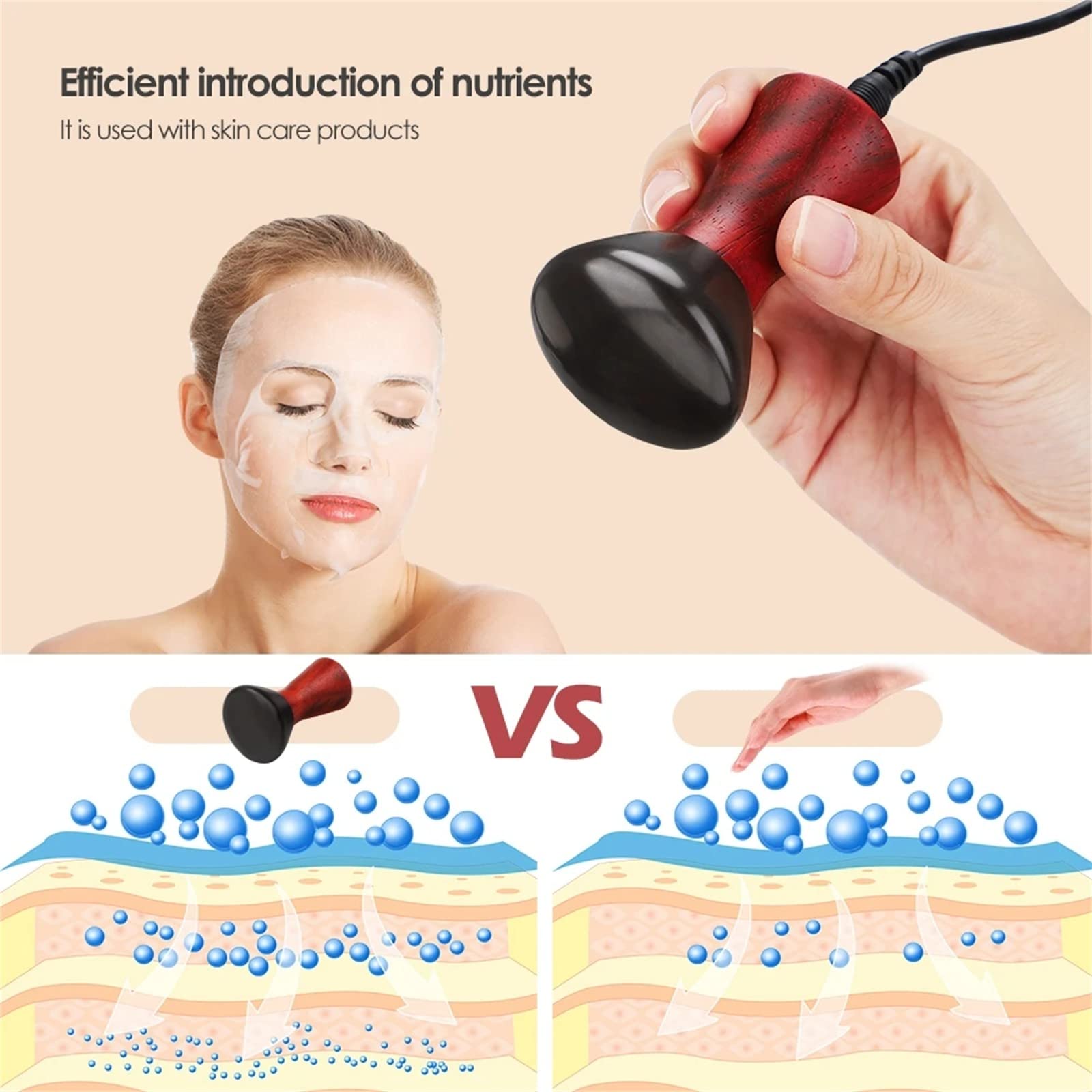 Masajeador de guasha Facial con Piedra Bian Caliente eléctrica, Masaje con Piedras Naturales, raspado de la Piel, Cuello, Levantamiento de Ojos, SPA de Belleza