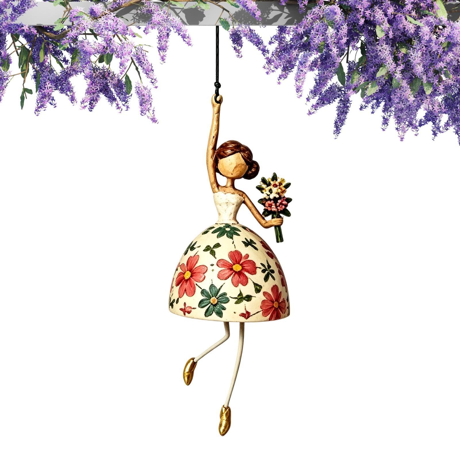 Vintage Whimsical Dancing Lady Hanging Ornament, Garden Decor