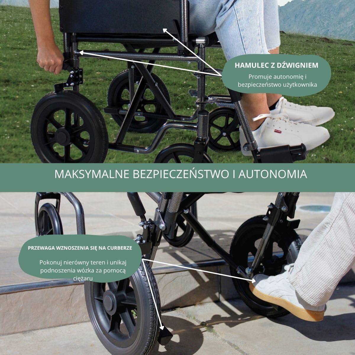 Wózek inwalidzki | Składany | Małe koła | Zdejmowane podnóżki | S230 Sevilla | TOP | Mobiclinic