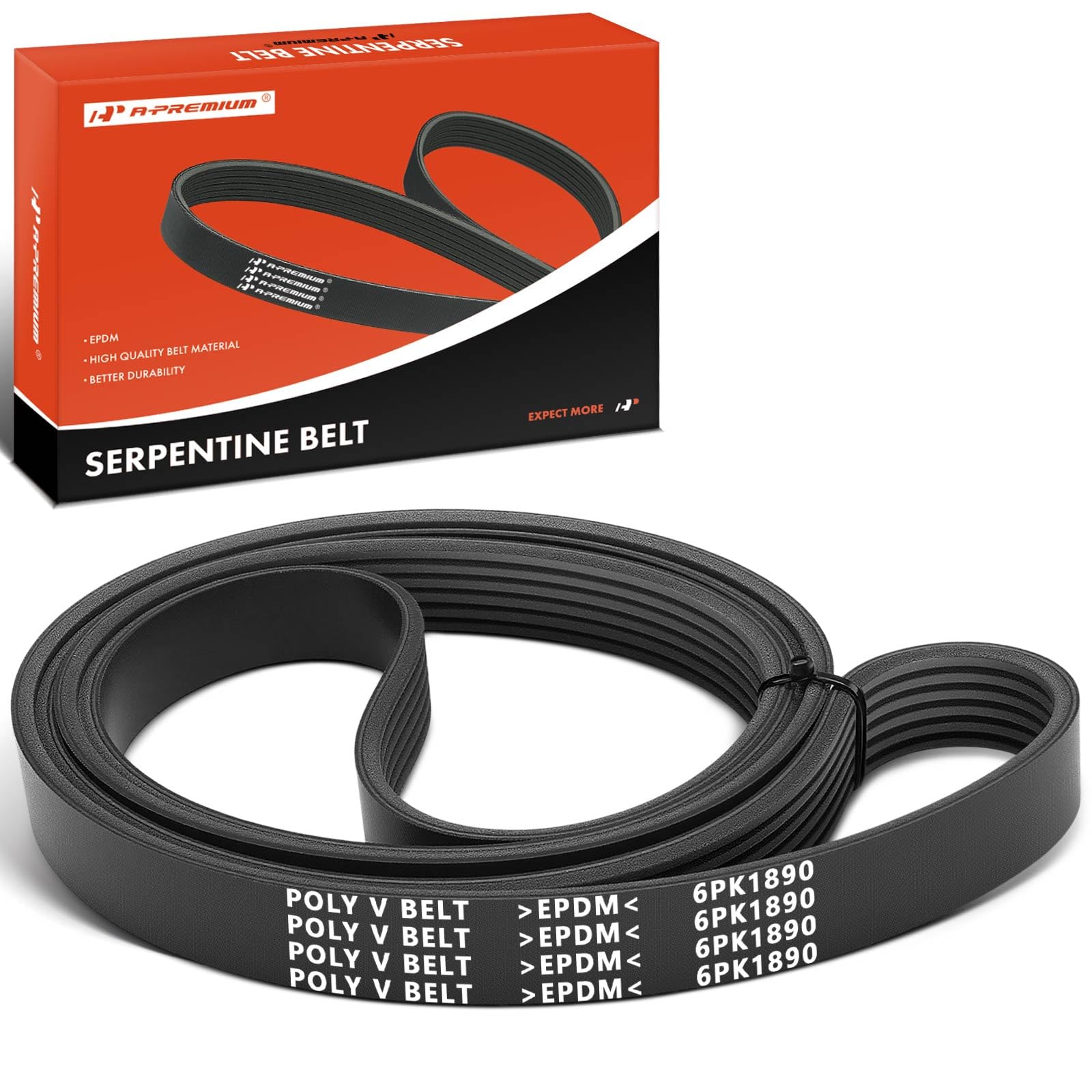 A-Premium Engine Serpentine Drive Belt Compatible with Toyota Corolla 1998-2002, Celica 2000-2002, L4 1.8L, 74.41 Inch, Replace 9091602534