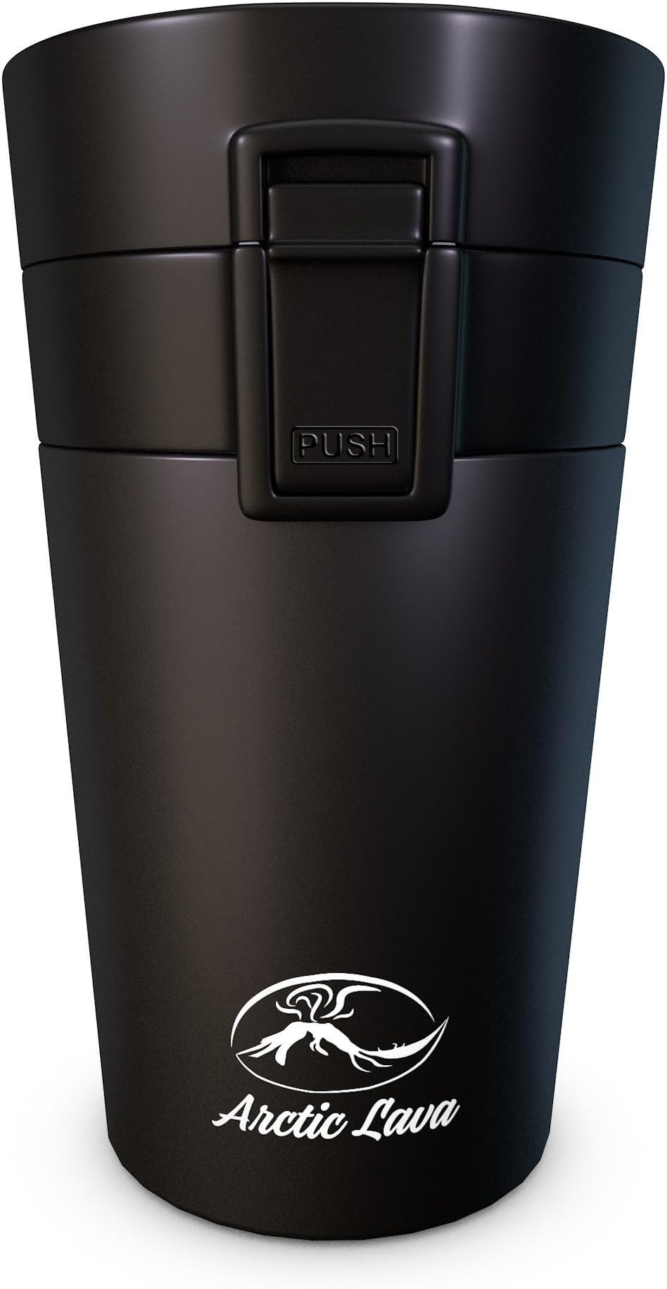 Arctic Lava 10 OZ / 320 ML Double Wall Vacuum Insulated 18/8 Stainless Steel Travel Tumbler Coffee/Tea Mug with Leak Proof Locking Lid (10 oz / 320 ml, Black)