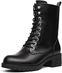 DREAM PAIRS Women Lace-up Combat Boots Mid-calf Ankle Military Boot Booties for Fall Winter