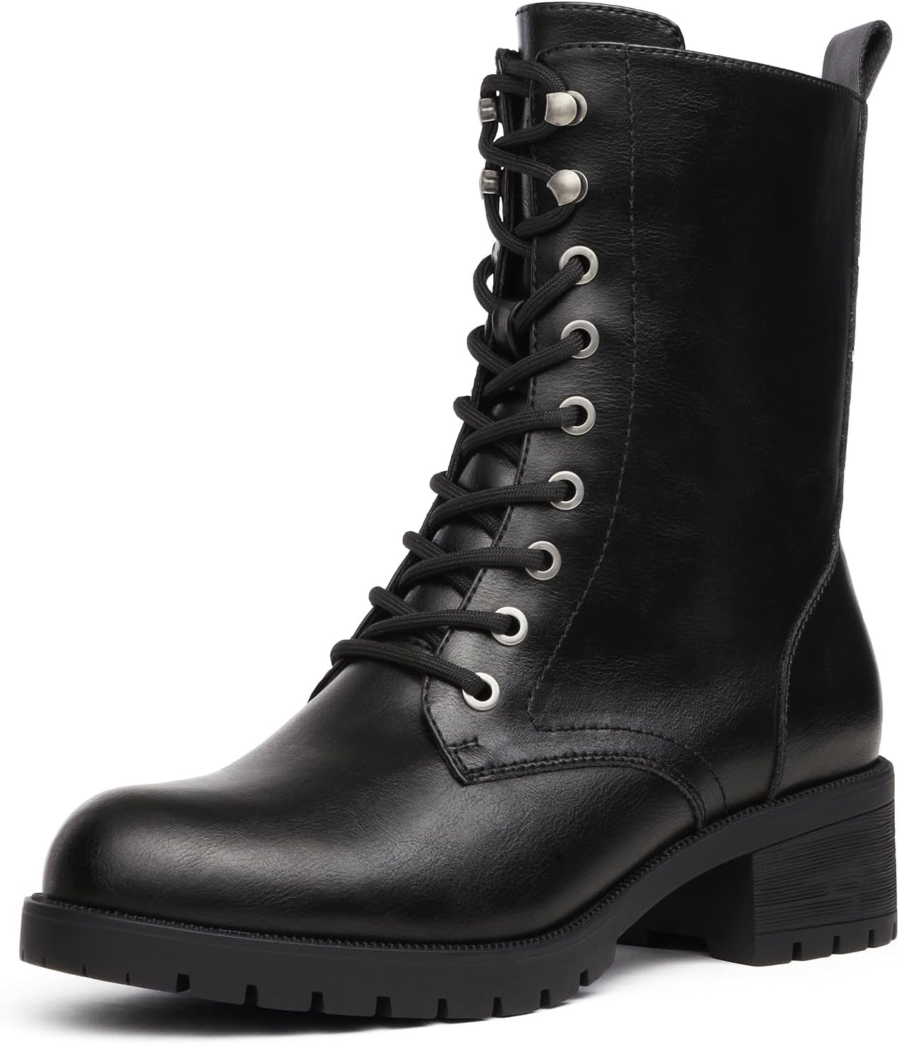 Lace-up Combat Boots Mid-calf Military Winter Boot for Women