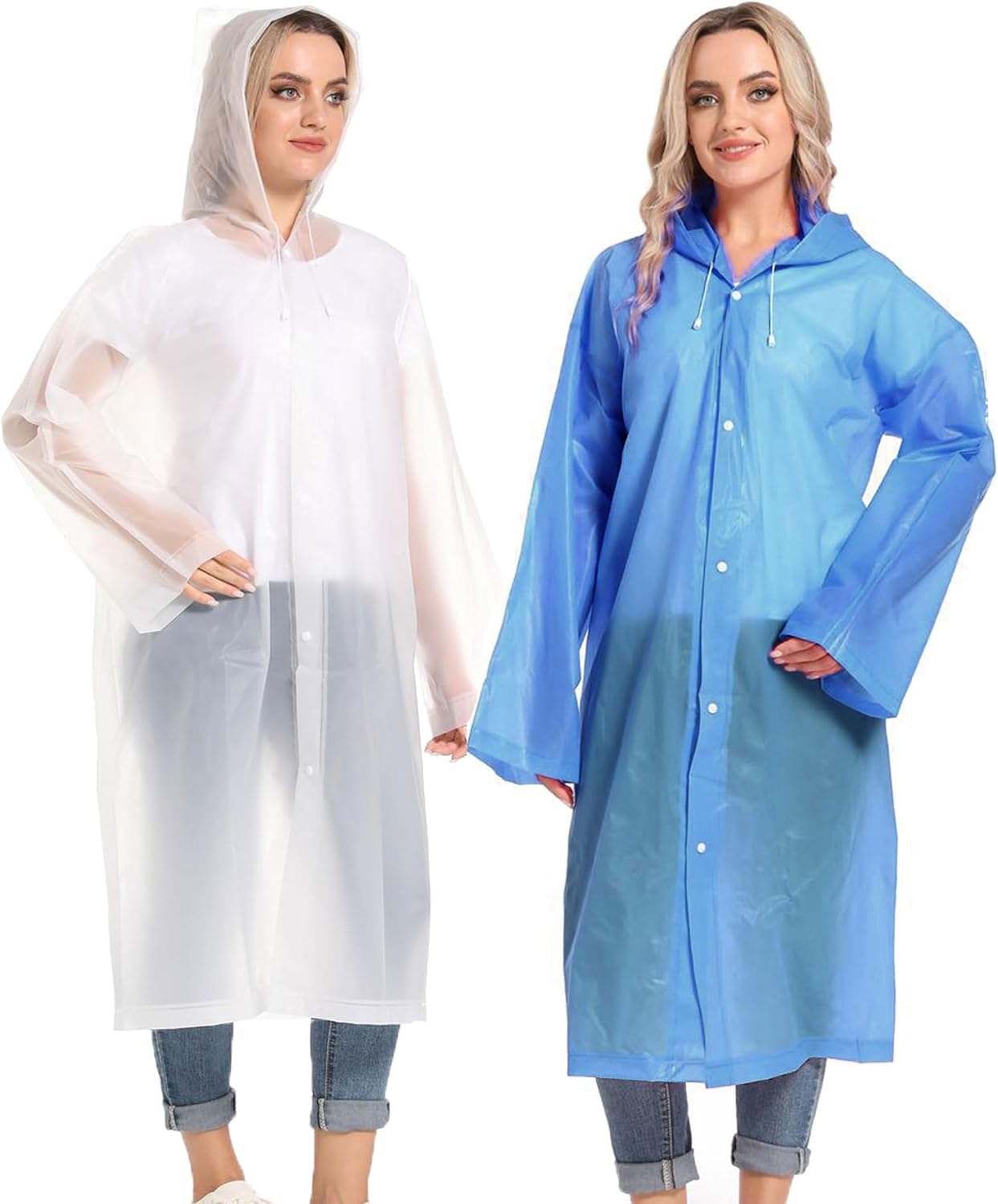 Rain Ponchos for Adults Reusable Raincoats Survival Heavy Duty Military Impermeable 2 Packs Rain Coat… - Image 4