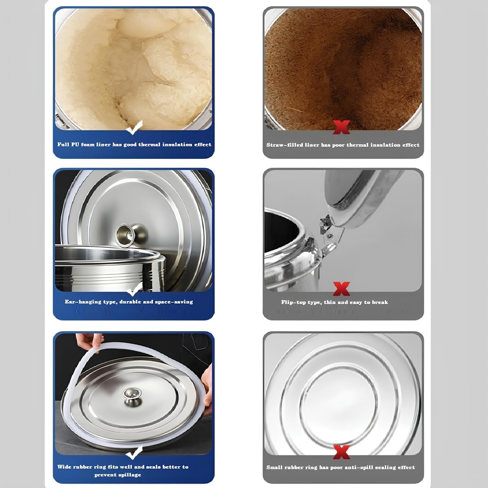Distributore di Bevande Calde E Fredde Termiche con Secchio Isolato in Acciaio Inossidabile 304 con Maniglia A Rubinetto, di qualità Alimentare per tè Caldo, caffè, Acqu,20L
