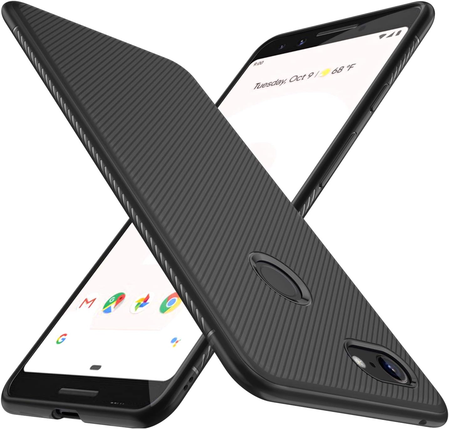 Geemai Google Pixel 3 Case, Black Soft Cover for Google Pixel 3 Covers Shock Protection from Drops Phone Case Cover for Google Pixel 3 Smartphone, Black