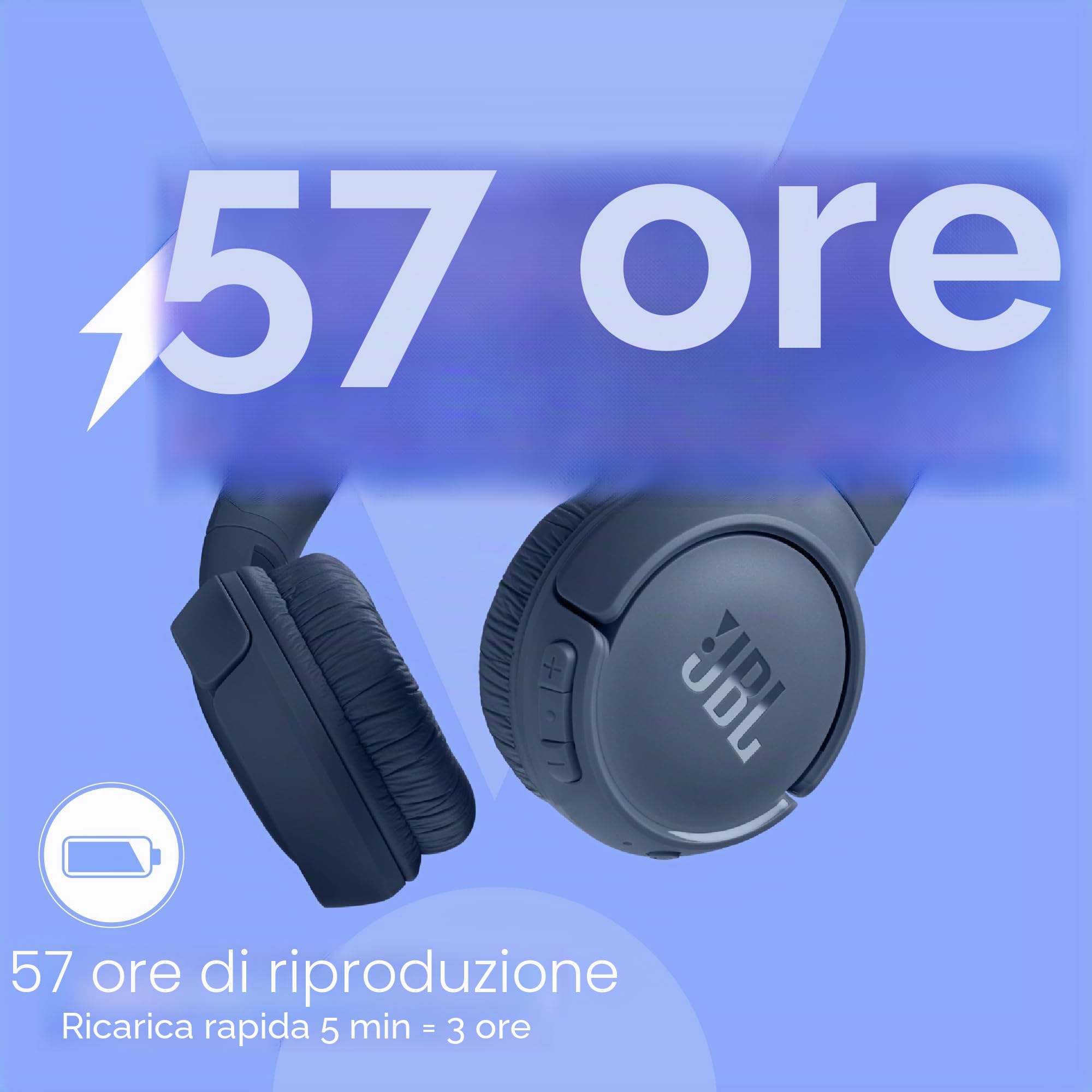 JBL Tune 520BT Bluetooth Wireless On-Ear Headphones Blue EU