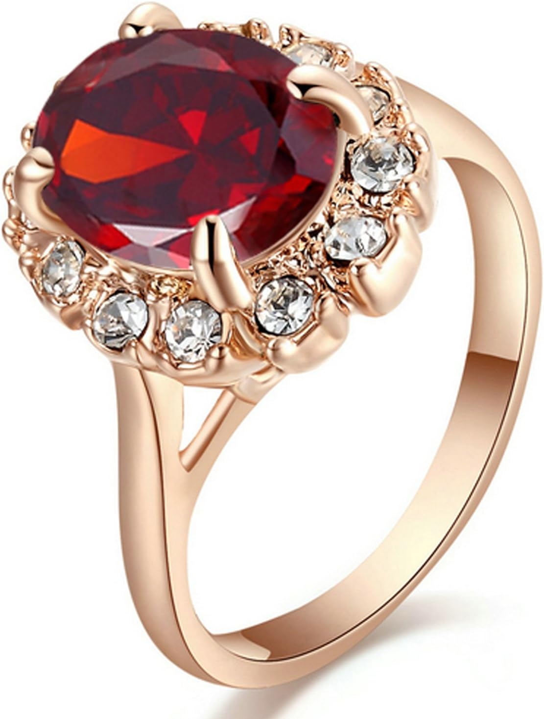 red dress ring Ruby trilogy with trillion cut side diamond Dress ring
