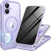 Vista 12 de BERFY Funda para iPhone Air, compatible con MagSafe, protector de pantalla de privacidad integrado y protección de cámara, cuerpo completo