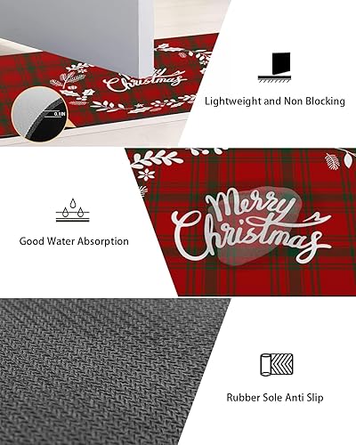 Miniatura 2 de Tapete de baño de Feliz Navidad, antideslizante, de secado rápido y absorbente, tierra de diatomeas, fregadero de ducha para dormitorio, cocina,