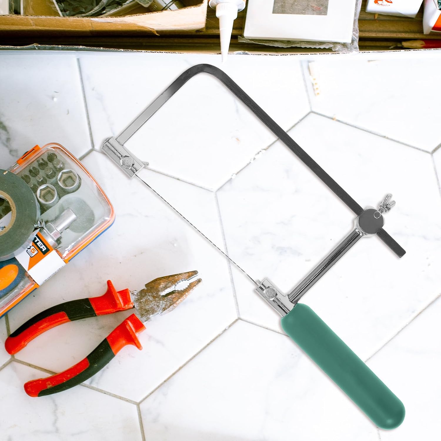 Green U Shaped Bow Saw Frame for DIY Models and Wood Crafts