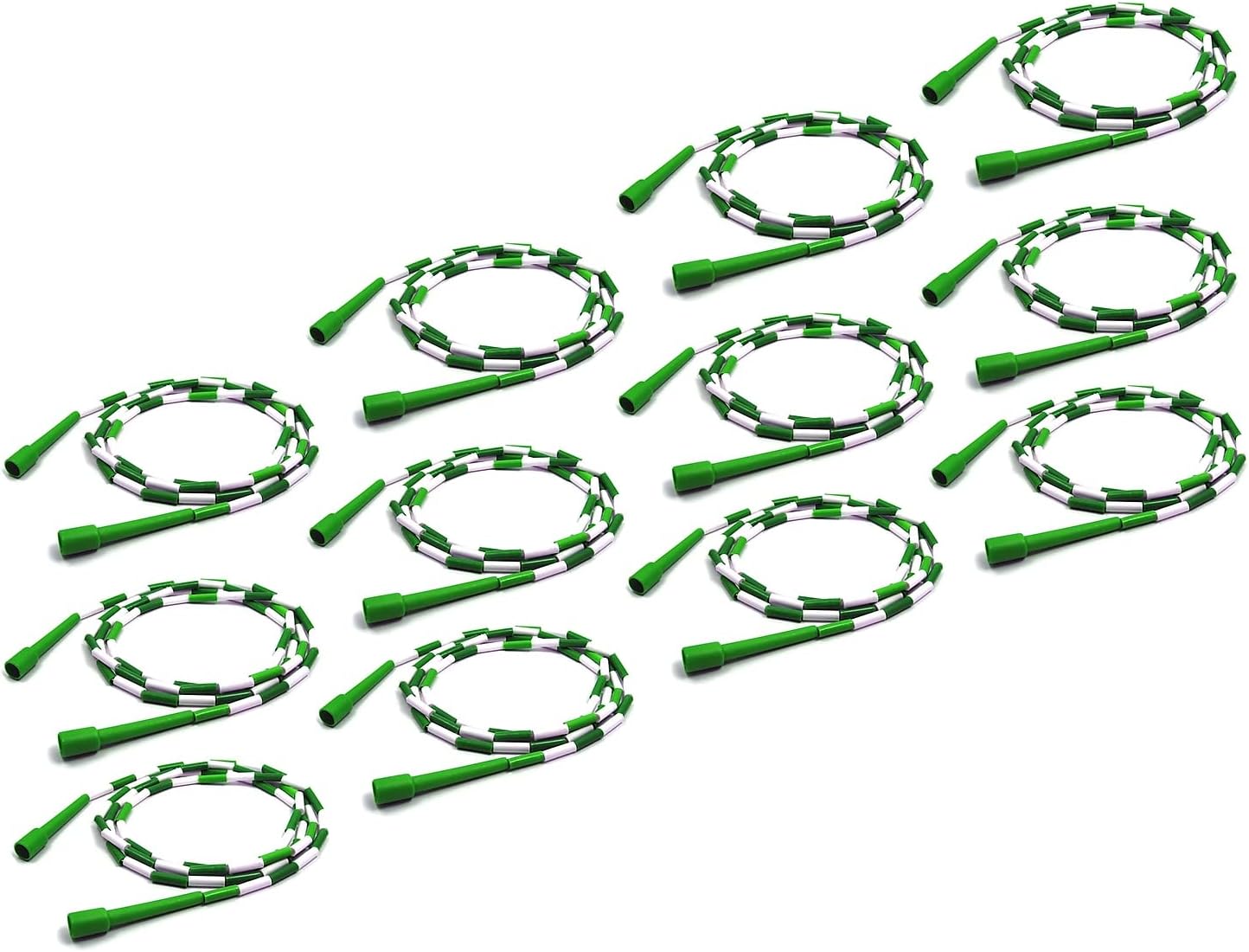 MARTIN SPORTS MASJR7-12 Segmented Plastic/Nylon 7-ft Jump Rope Green/White, Pack of 12