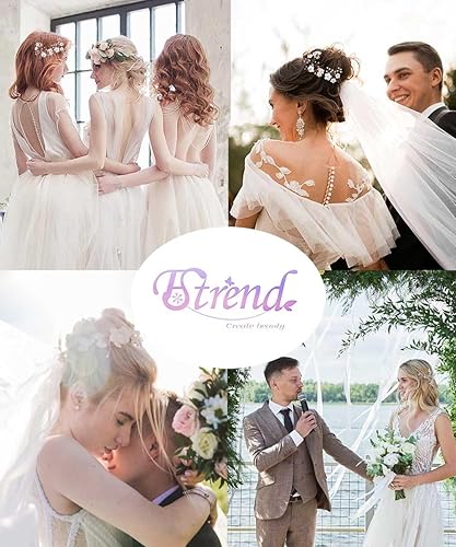 Miniatura 5 de Fstrend Horquillas para el cabello de boda de novia, diamantes de imitación plateados, perlas brillantes, pasadores de pelo de novia, preciosos