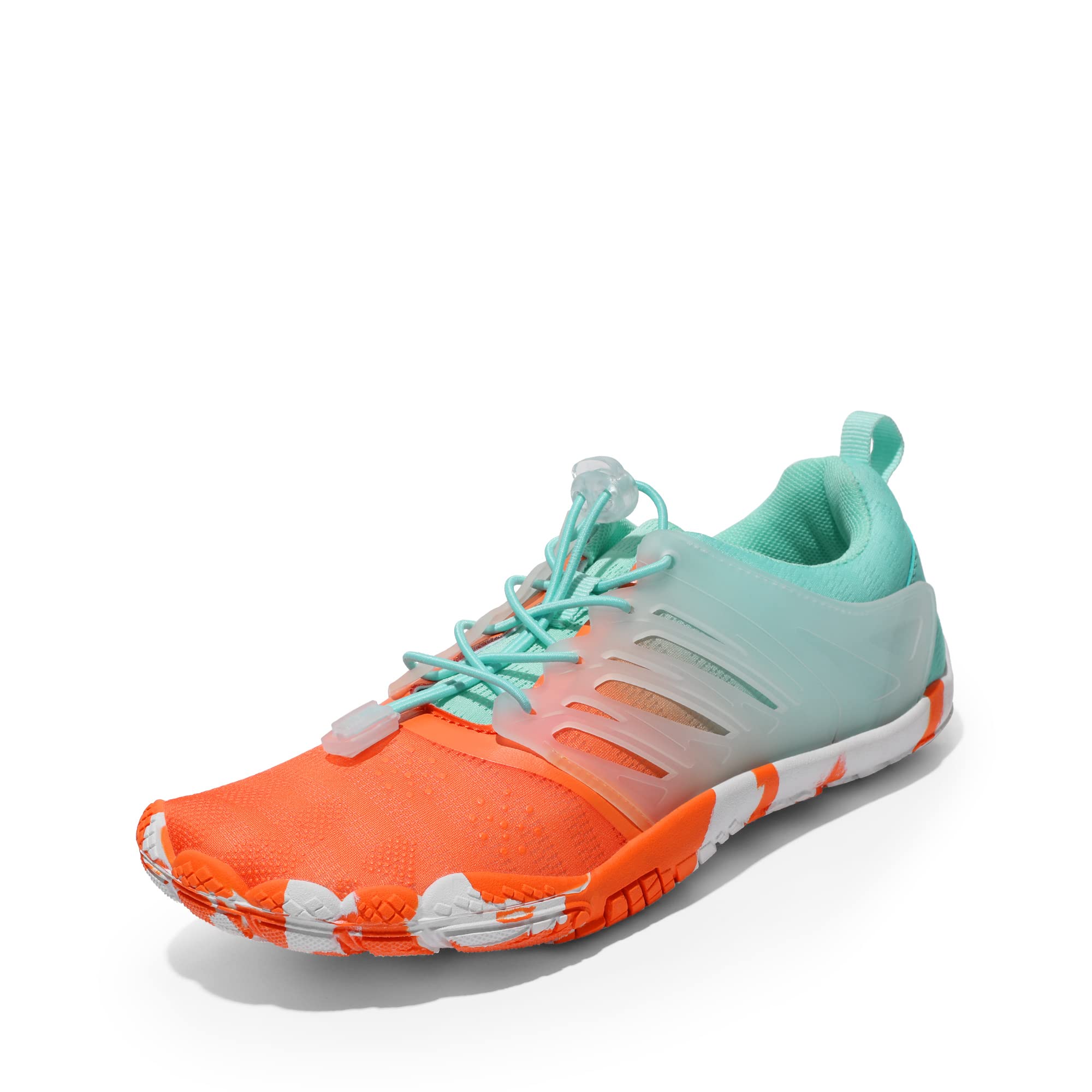 NORTIV 8 Athletic Hiking Water Shoes for Women Qucik Dry Barefoot Walking Kayaking Surfing Training Beach Shoes Size 8 Orange/Blue SNWS231W