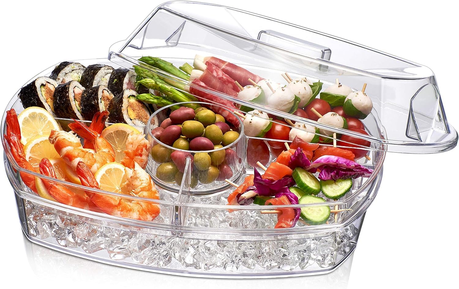 Chilled Serving Tray With Lid Newbro Chilled Veggie Tray With Lid