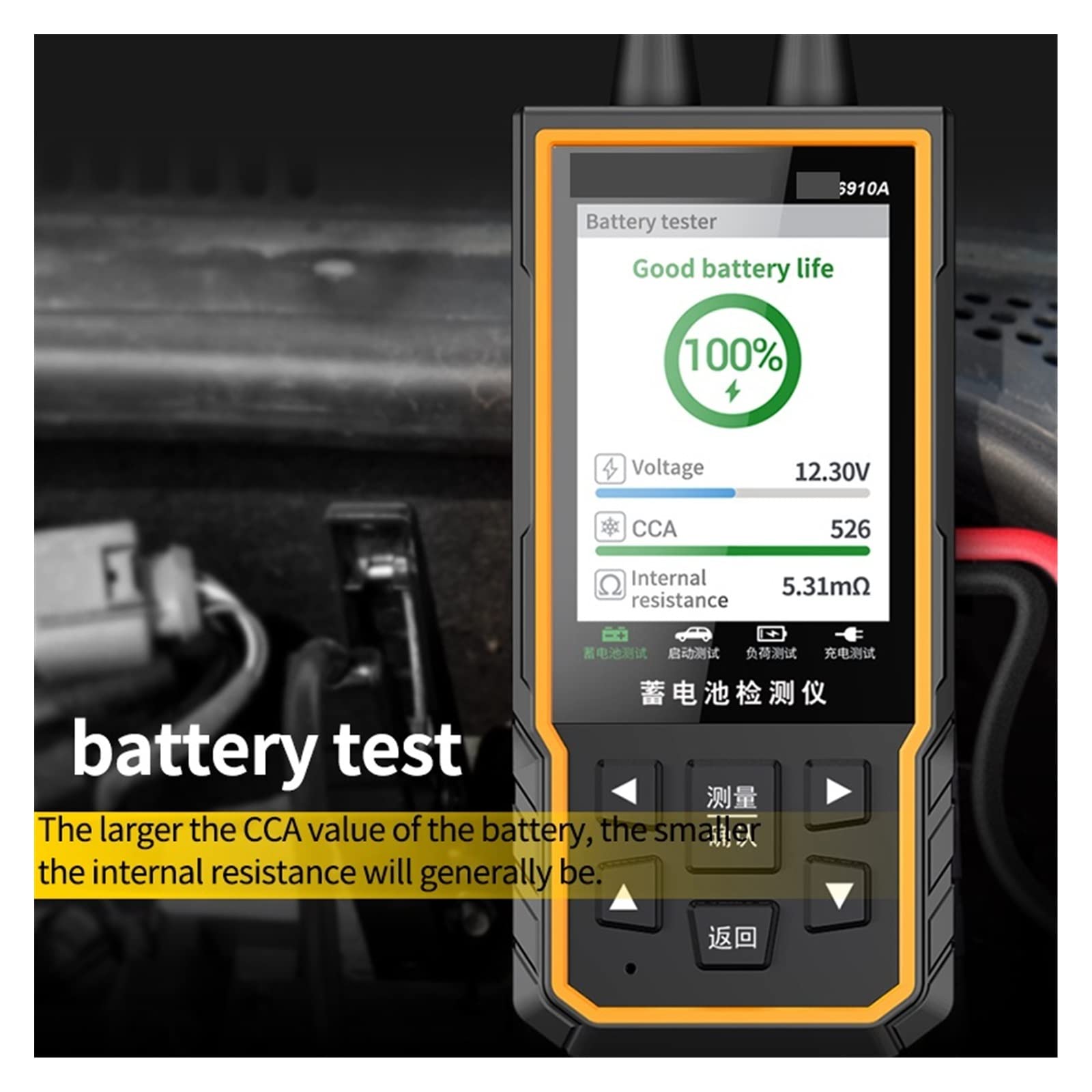 Tester Baterii, Split 12V24V Tester akumulatora samochodowego Cyfrowy wyświetlacz Żywotność baterii Uniwersalny Naprawa rozładowania SW-6910A