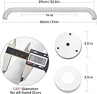 Vista 4 de 1 paquete de barras de agarre de 24 pulgadas y 1.25 pulgadas de diámetro, para tinas y duchas, mango de ducha para ancianos, barras de agarre