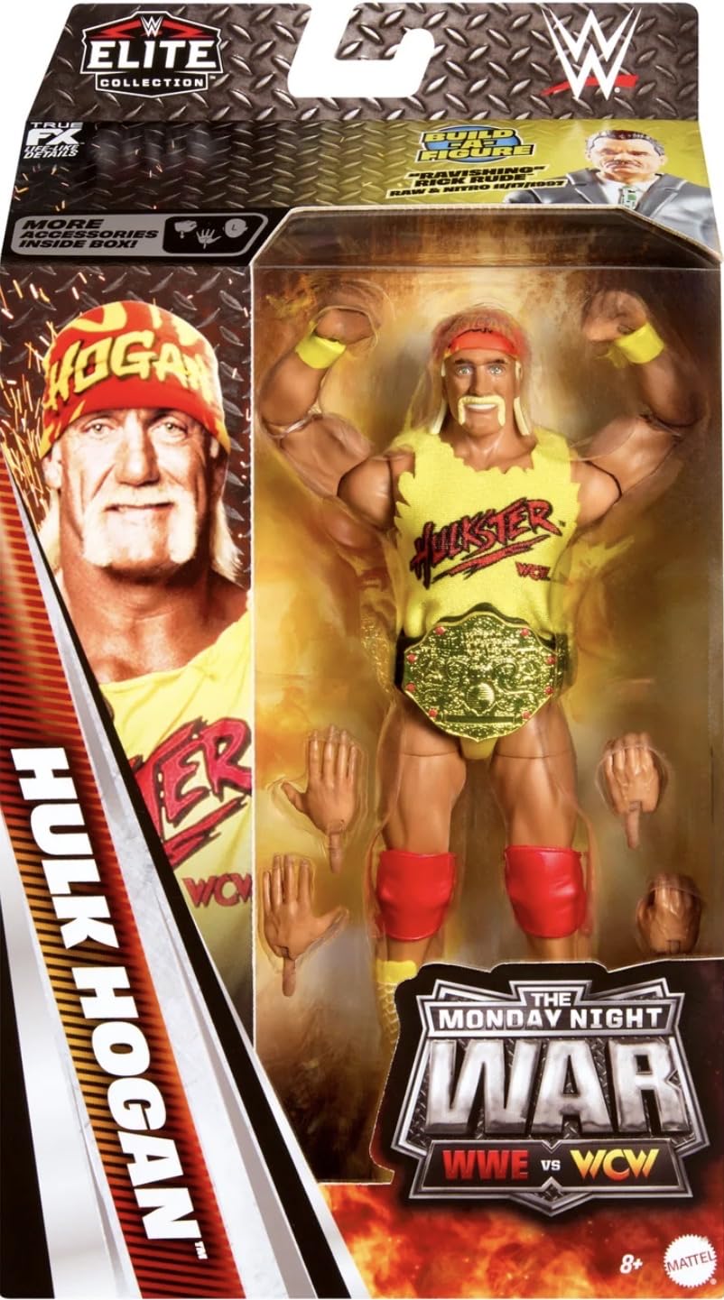 WWE Hulk Hogan The Hulkster With World Heavyweight Belt Mattel Elite Collection Monday Night Wars Series 11 Wrestling Action Figure Toy