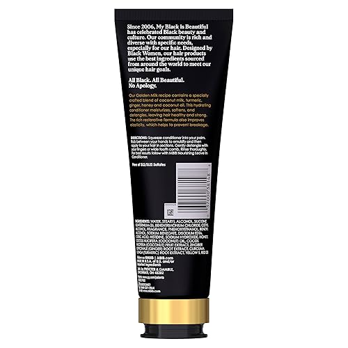 Miniatura 9 de My Black is Beautiful Golden Milk - Acondicionador fortificante de 8.4 onzas líquidas, sin sulfato, acondicionador hidratante para cabello rizado y