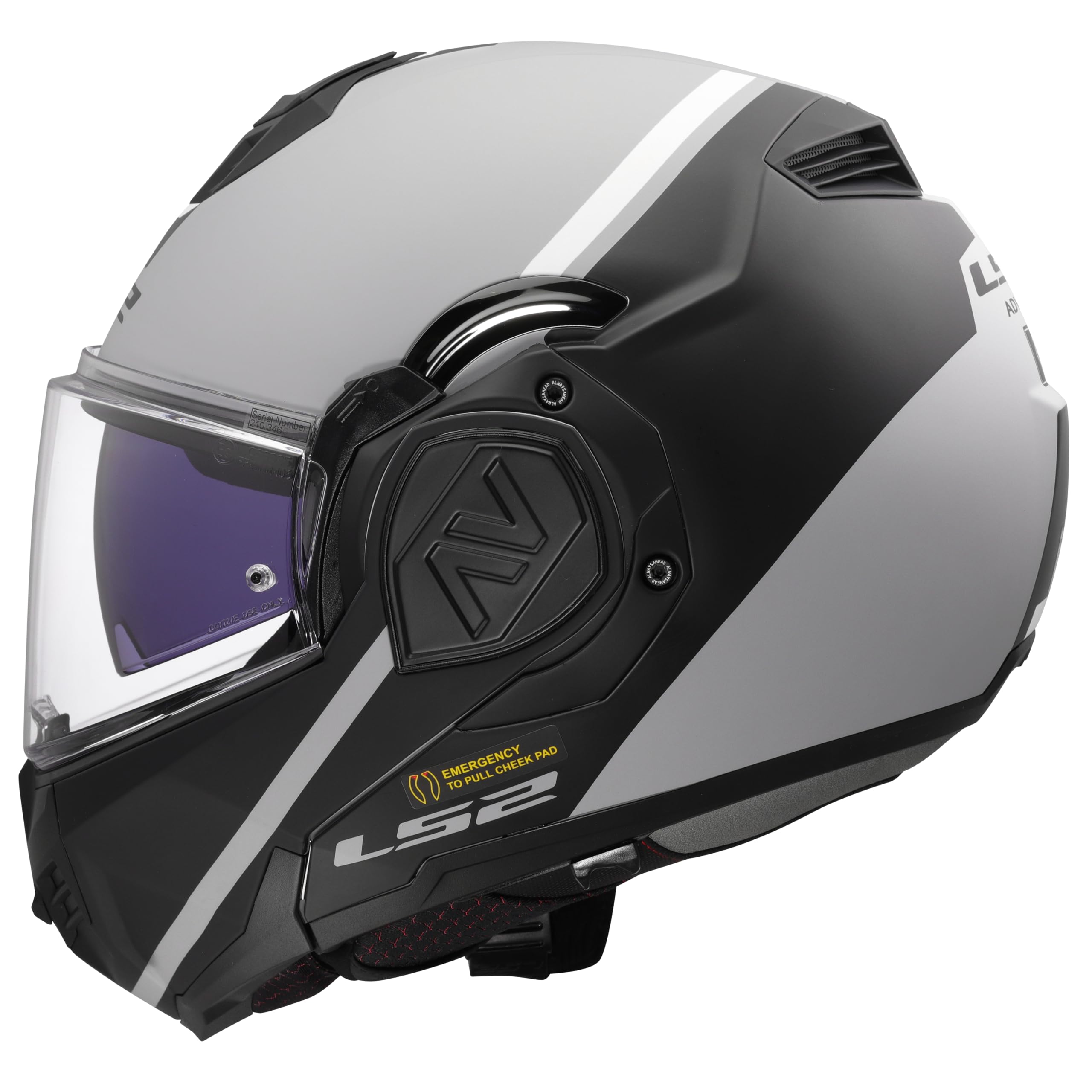 LS2, Casco Moto Modular ADVANT SWIPE Matt Grey Black, XS