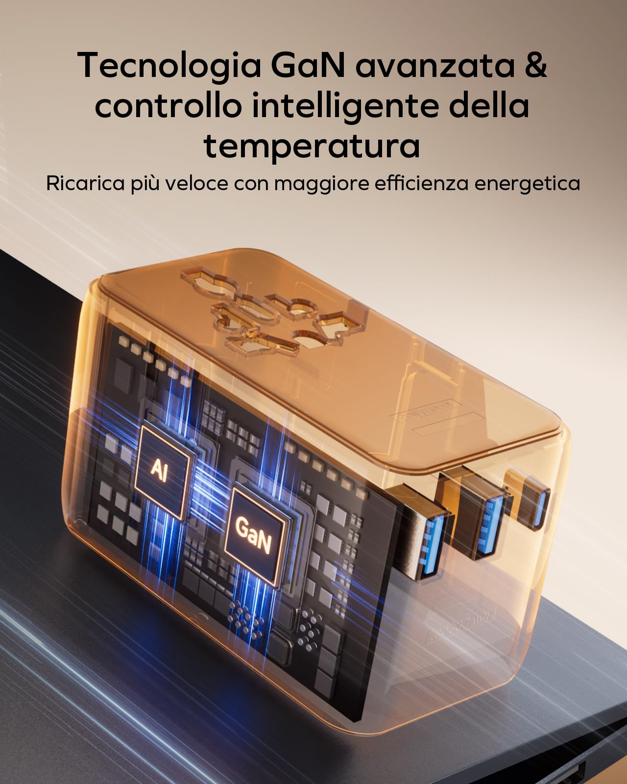 MOMAX Adattatore da viaggio universale da 100 W con cavo estensibile, spina da viaggio universale con 2 prese CA, 3 porte USB C e 1 porte USB A, adattatore da viaggio internazionale - Nero