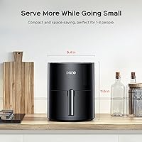 Vista 3 de DREO Freidora de aire – 100 ℉ a 450 ℉, olla de horno caliente de 4 cuartos con 50 recetas, 9 funciones de cocción en pantalla táctil fácil