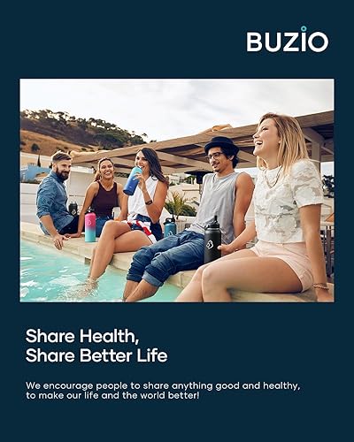 Miniatura 7 de BUZIO Botella de agua aislada con tapa de pajilla y tapa flexible 32 oz 40 oz 64 oz 87 oz moderna acero inoxidable de doble vacío fría por 48 horas