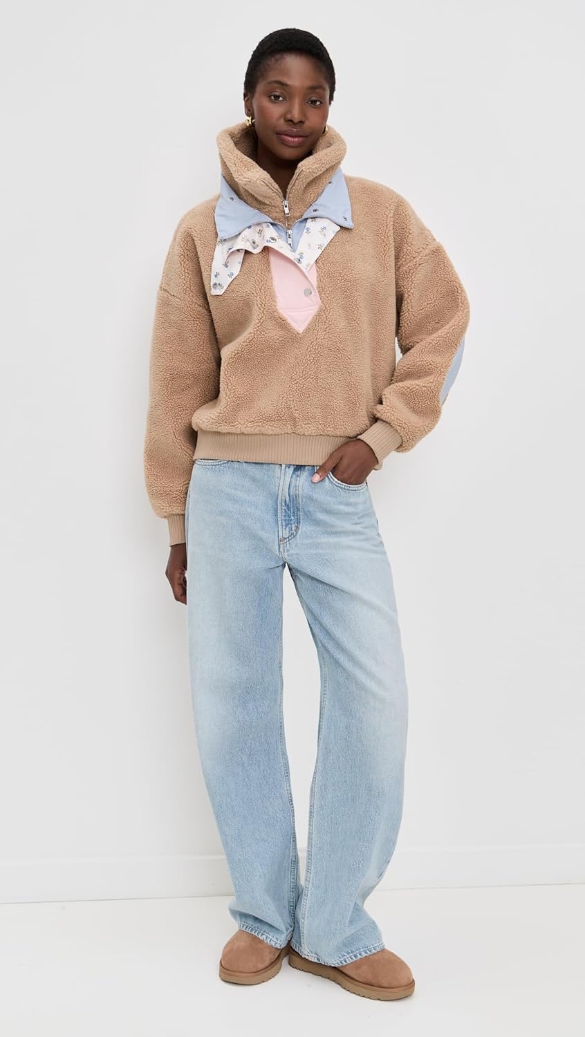 For Love & Lemons Women's Caitlyn Sherpa Pullover Sweater - Image 5