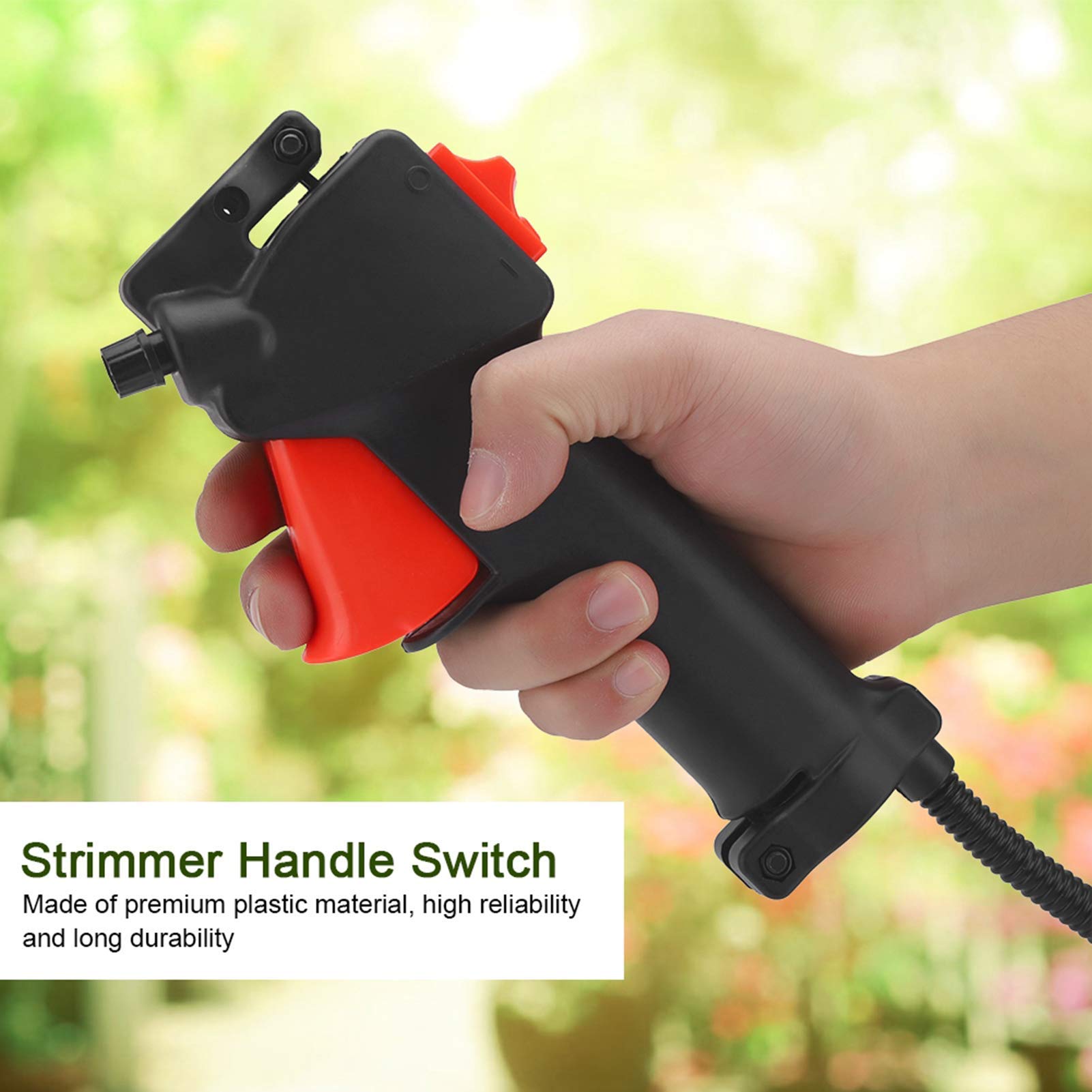Interruptor De Mango De Strimmer, 26 Mm Desbrozadora De Acelerador De Plástico Interruptor De Mango De Control Del Acelerador Juego de Cables de 1,1 m Piezas para máquina de jardín