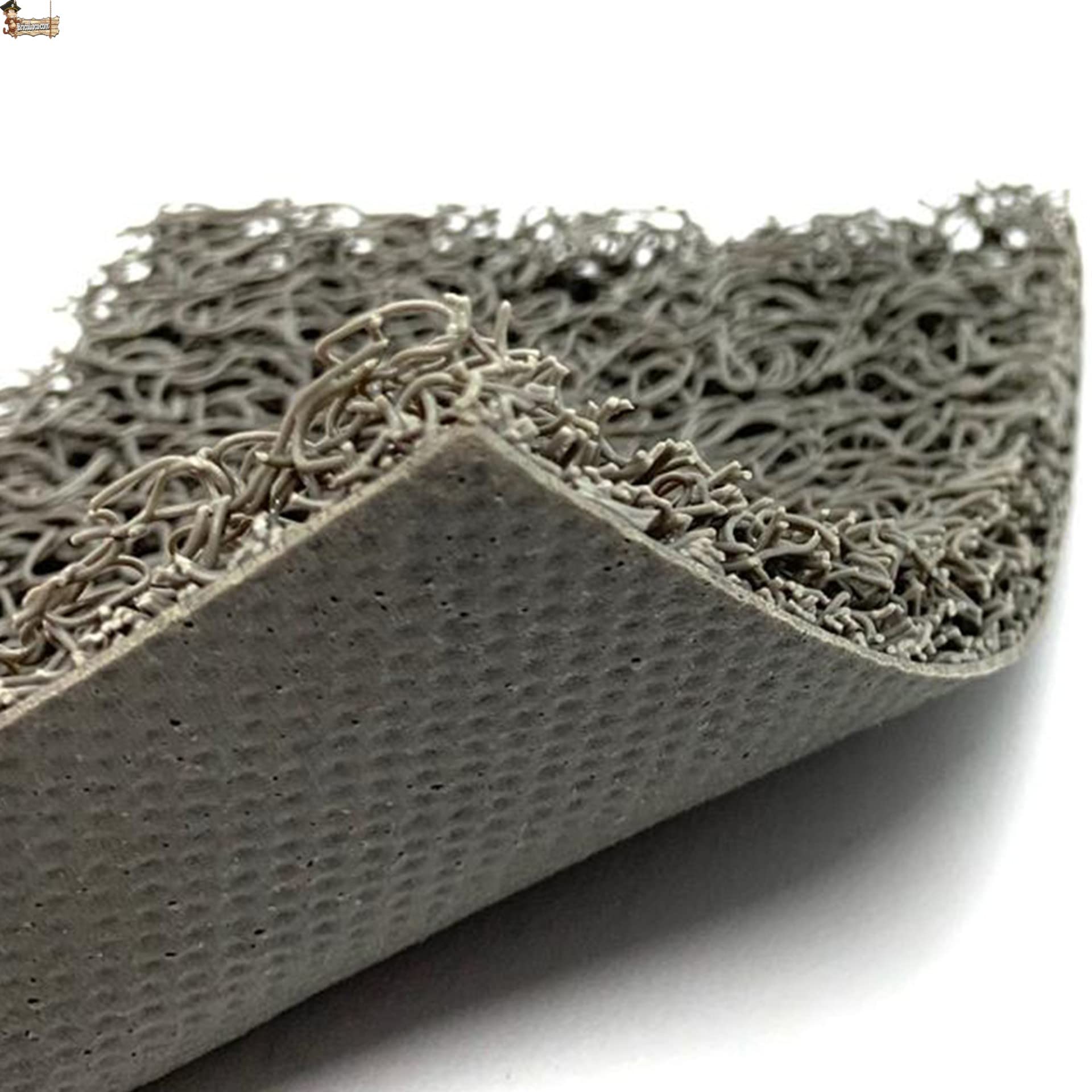 BricoLoco.com Felpudo Entrada casa, terraza. Goma Rizo Exterior o Interior. Marrón. por Metros o Rollo. Ancho 1,20 MTS. x 1 MT. Espesor 10 mm. con Base. Alfombra Vinilo rizos. (1 Metro, Marrón)