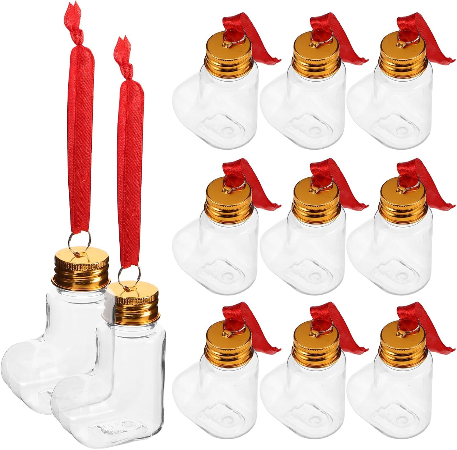 14pcs Sock Shaped Plastic Candy Bottles with Screw Cap 50ml