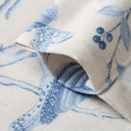 Miniatura 4 de Leeva Cortinas con diseño de globo para cocina, bolsillo superior para cortinero, estampado de pájaros azules, para ventanas de oficina de estudio,