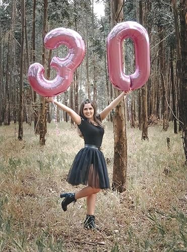 Vista 636 de Globos de números 0 de 40 pulgadas, globos negros de números para números 10, 20, 30, 40, 50, 60, 70, 80, 90, 100, globos de números 10, 20, 30, 40