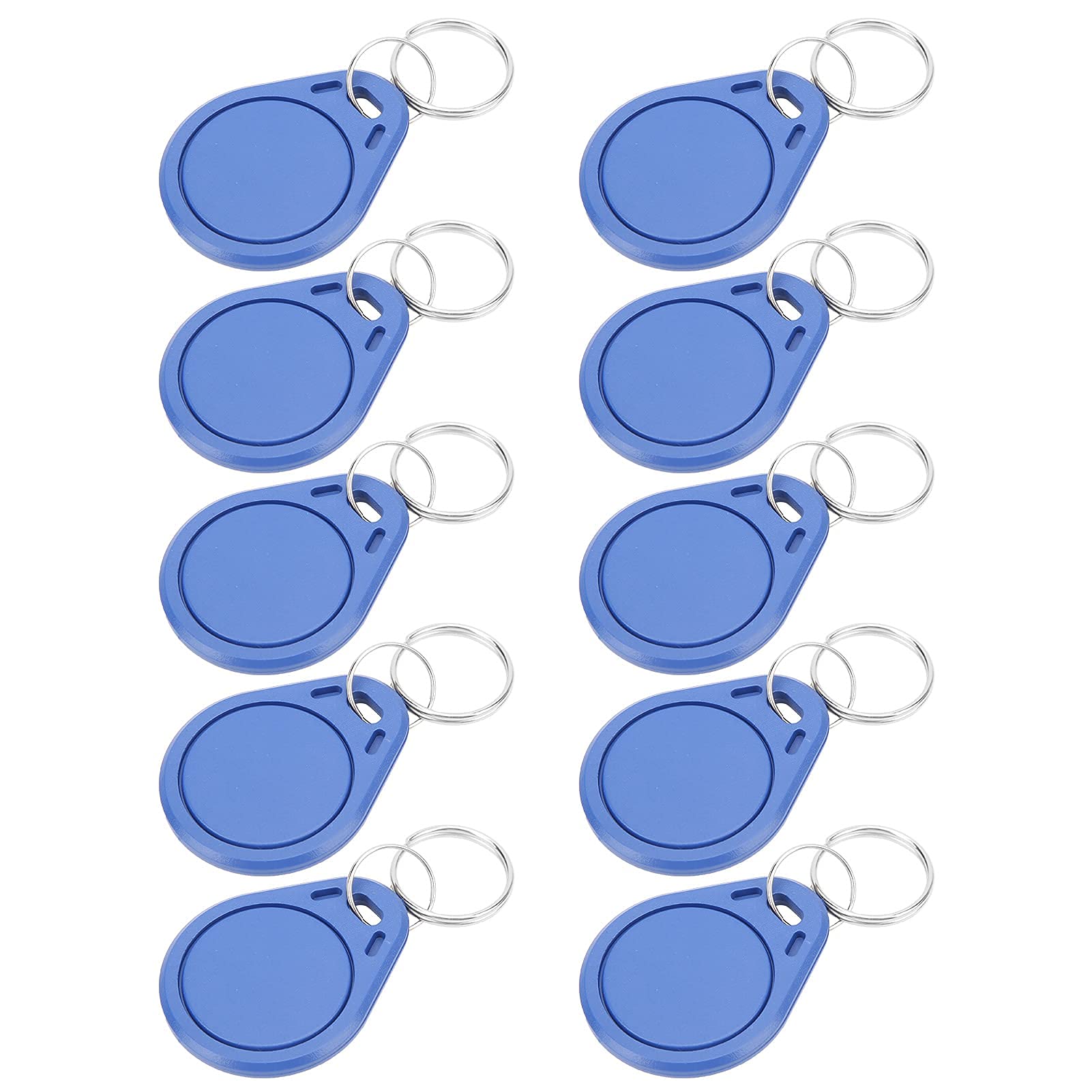Cyrank 10PCS 125KHz RFID Key Fobs, Rewritable Proximity Id Card Token Tag Keypad Card for Door Entry Access Control System Blue