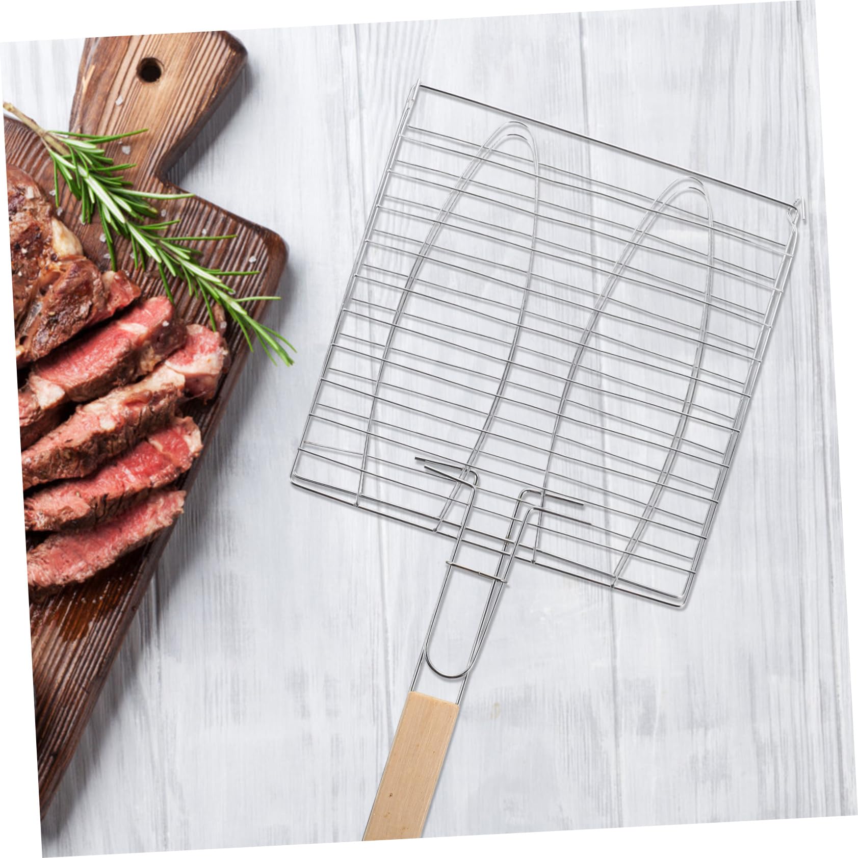 Toddmomy 2 Stücke Gegrilltem Fisch Clips Veggie Gemüse Roste Camping Grill Rack Mesh Grillen Grill Korb Grill Werkzeug Picknick Grill Ausrüstung Holz