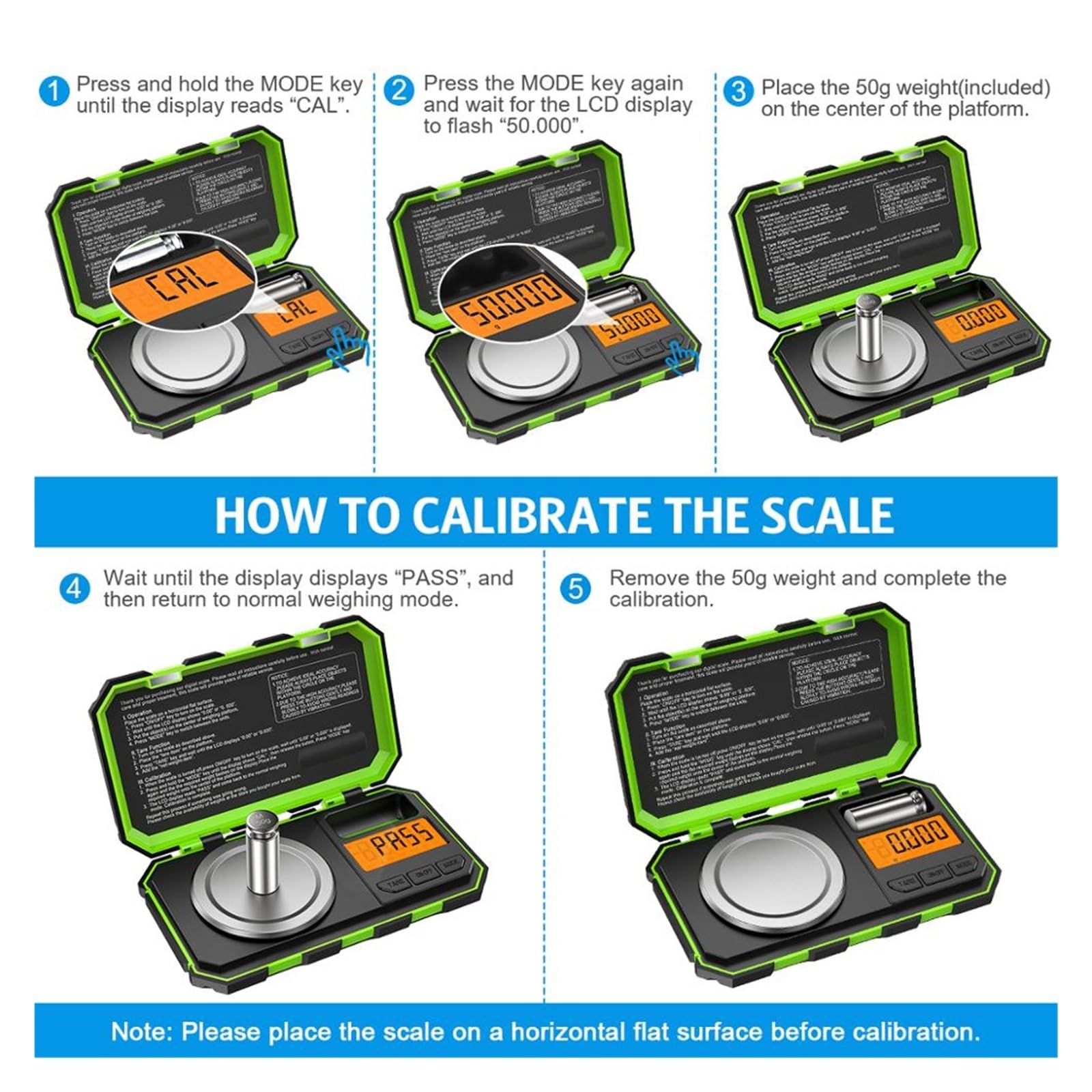 Báscula Digital Mini De 0,001 G Y 20 G For Joyería, Báscula De Miligramos Portátil For Cocina Y Repostería Con Pesa De Calibración.(Orange)