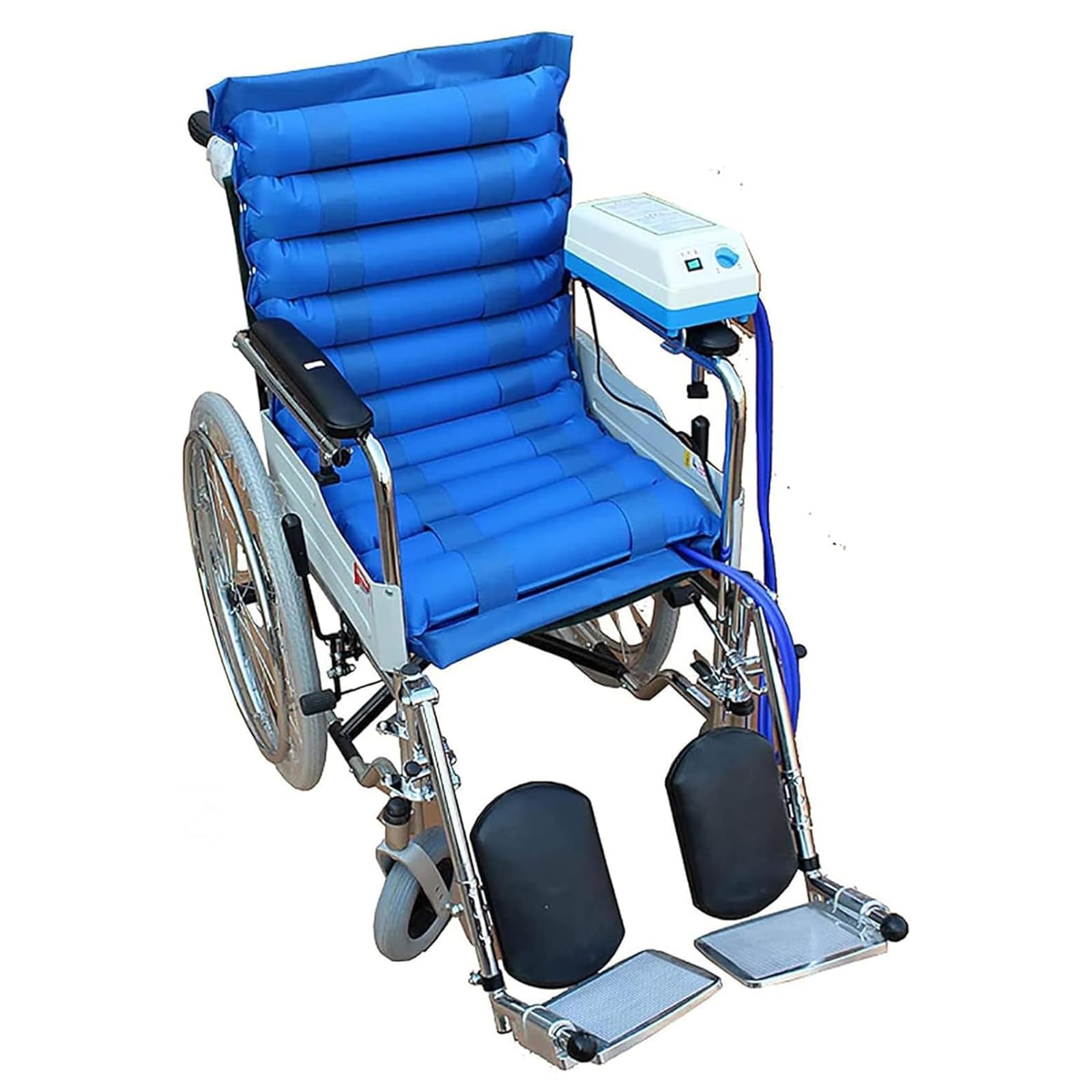 MObyat Coussin en Fauteuil Roulant, Matelas À Air À Pression Alternée avec Pompe + 11 Bandes De Gaz, Pompe À Pression Variable Ultra Silencieuse, pour Favoriser La Circulation Musculaire Et Le Sang