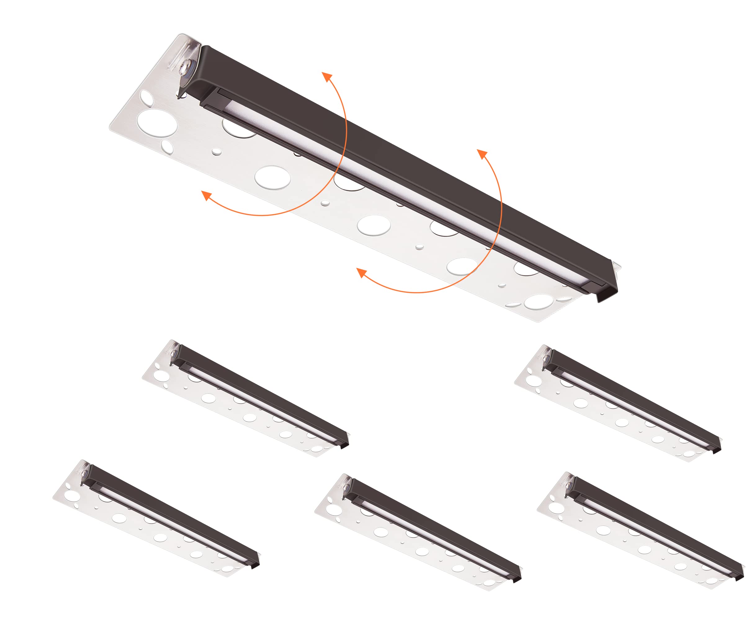 CLOUDY BAY[6 Pack] 12 Inch 7W Hardscape Paver Light,Retainng Wall Lights Outdoor,IP65 Waterproof,12V-15 VAC/DC Low Voltage,5000K Day Light,25000 Hours Lifespan,Frost Lens Step Deck Light