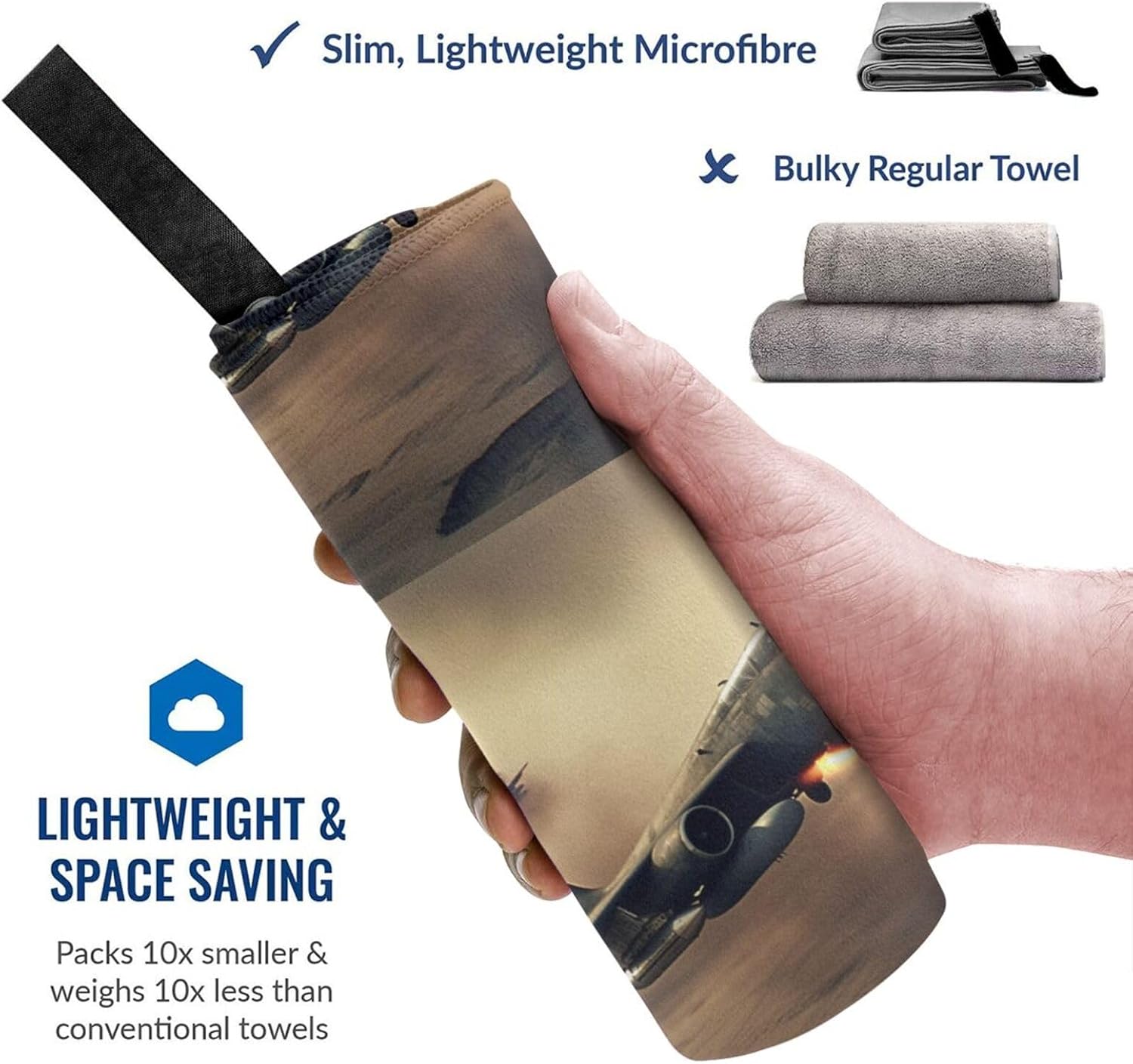 War Plane Printed Microfiber Towel,Camping Towel,Fast Drying Towel,Soft Lightweight for Gym,Hiking,Yoga,Backpacking