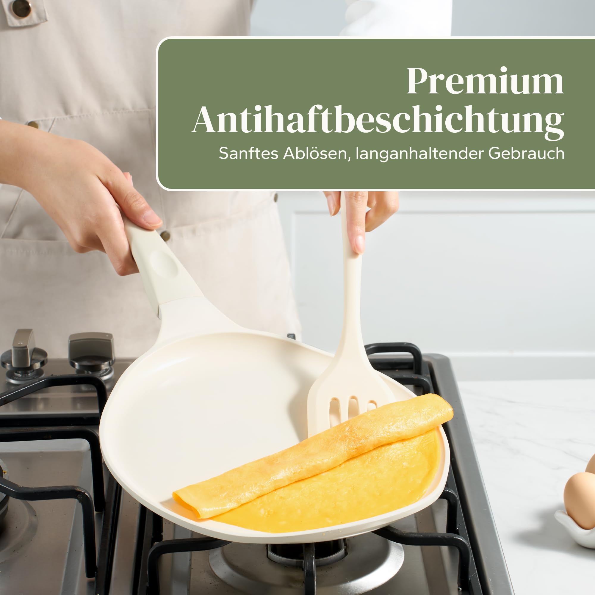 Redchef Padella per Crepes 30cm a Induzione, Rivestimento Antiaderente in Ceramica, Piatto per Frittelle, Omlette PTFE-libero, PFAS-libero, PFOA-libero, Resistente ai Graffi, Lavabile in Lavastoviglie