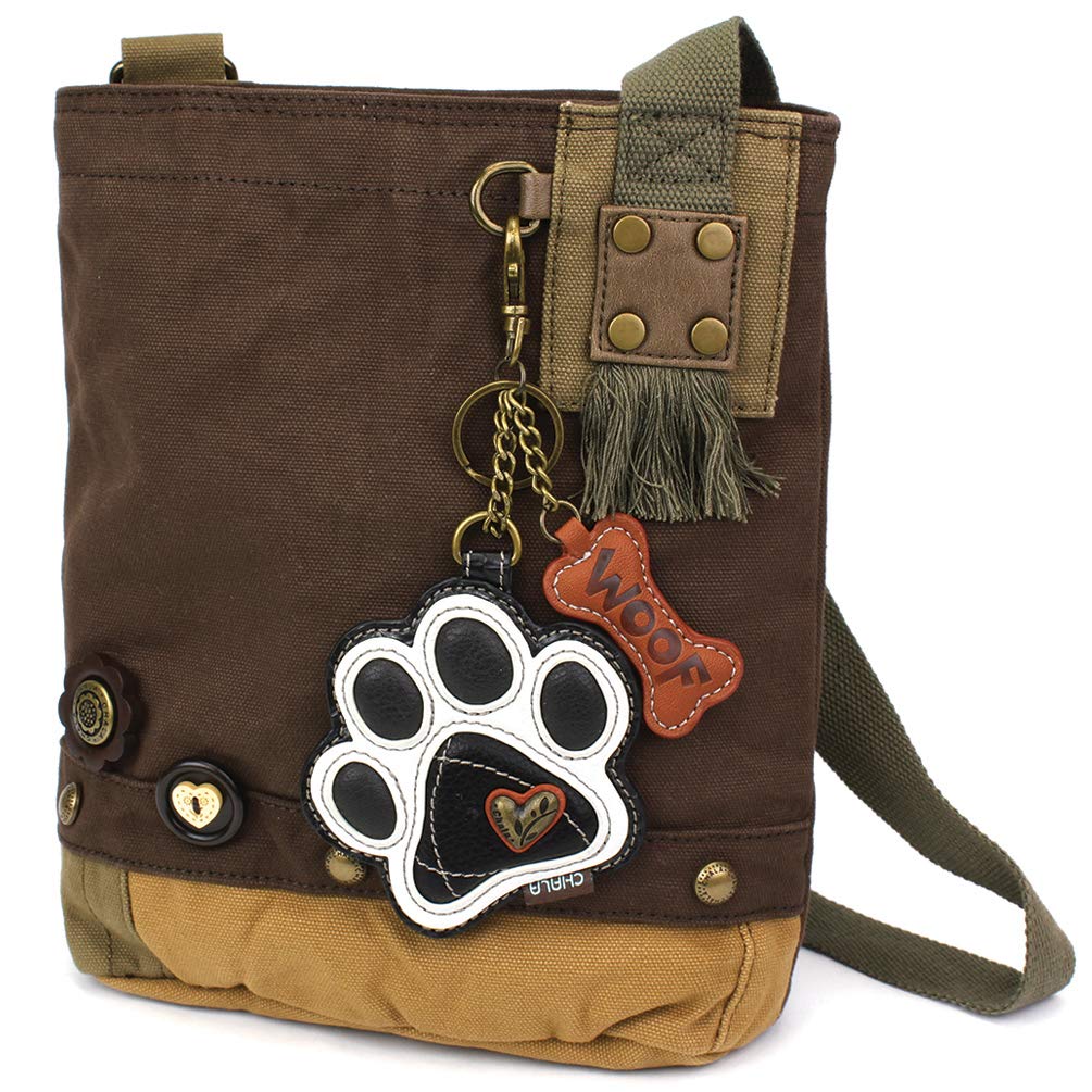 CHALA Patch Cross-Body Women Handbag, Canvas Messenger Bag Olive, Metal Charming Cross - Oliv, Medium — view 36