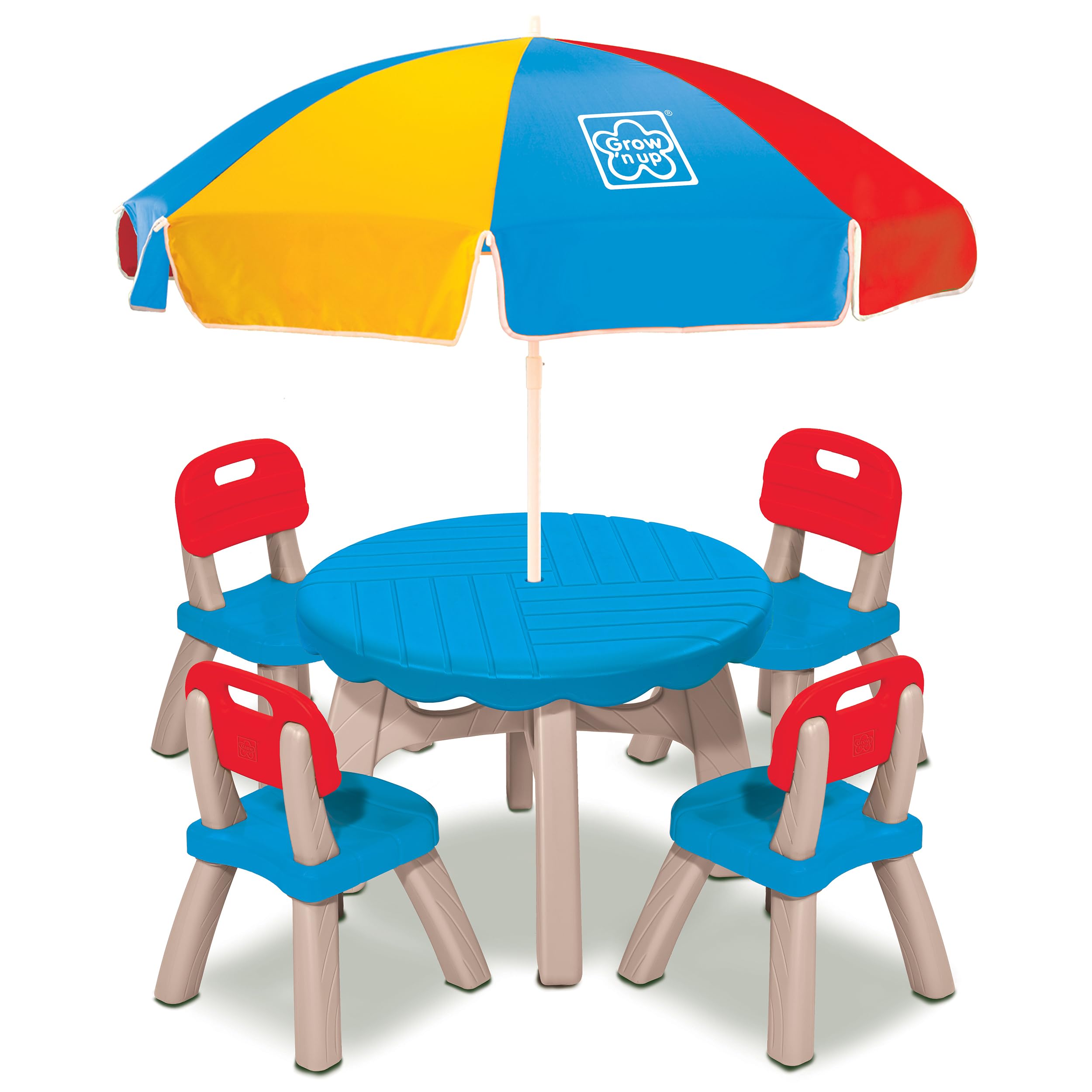 Grow'n Up Patio Set with 4 Chairs and Umbrella