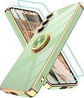 Vista 209 de Gritup Funda para Samsung Galaxy A14 5G: Funda para Samsung A14 2 piezas, protector de pantalla, soporte de anillo de rotación de 360°, soporte