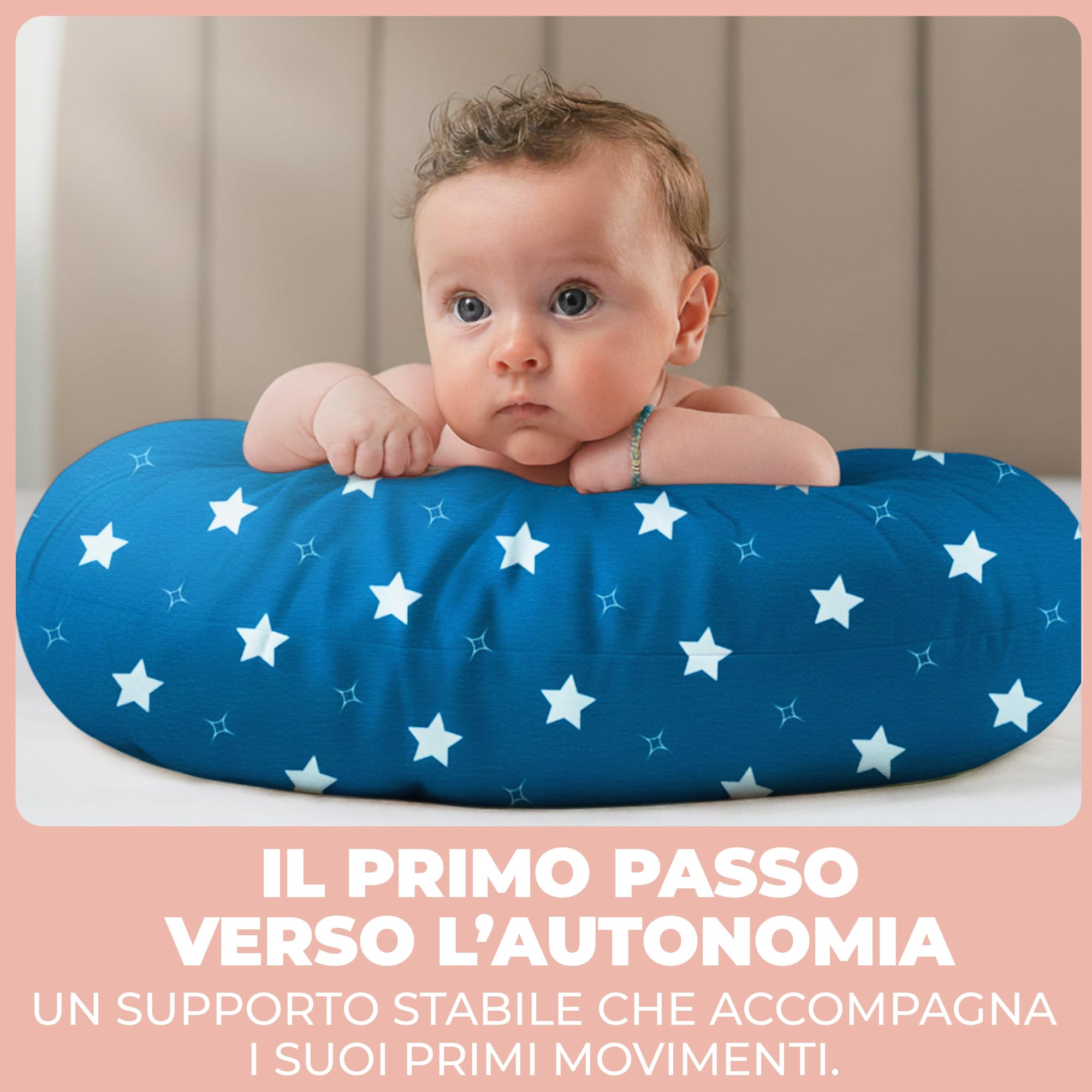 Cuscino Allattamento e Gravidanza Ciambella Allattamento Neonato con Federa in 100% Cotone e Morbido Riempimento Supporto Ergonomico alla Schiena Idea Regalo per Neo Mamme Accessorio Premaman Lavabile
