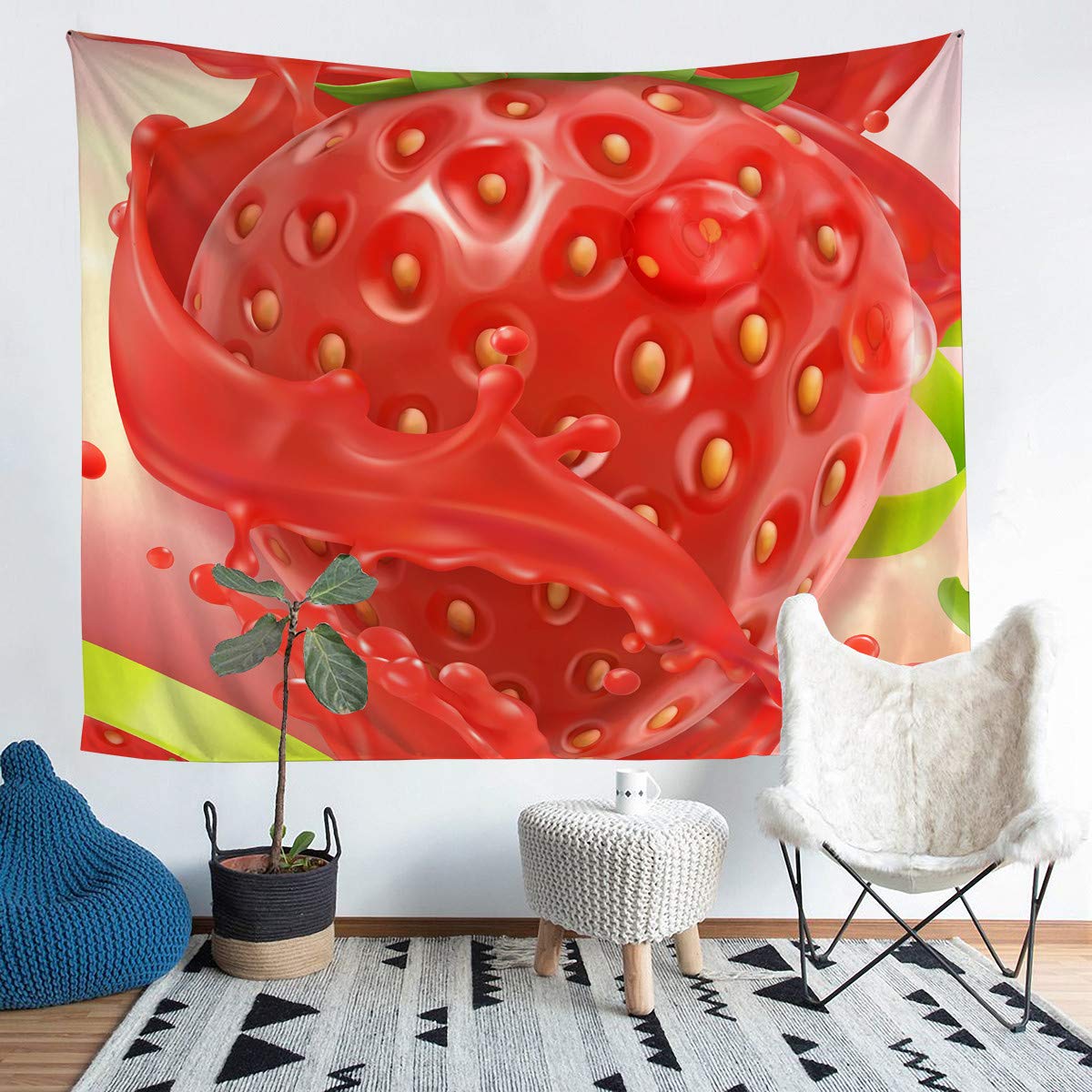 Decorazione A Nido D'ape A Forma Di Fragola, Giallo-verde, 34 Cm, In Carta, Da Appendere Per Feste Tropicali